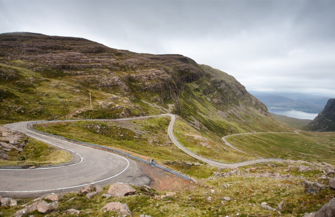 Stunning view of Applecross in Scotland, one of the UK's finest cycling routes.