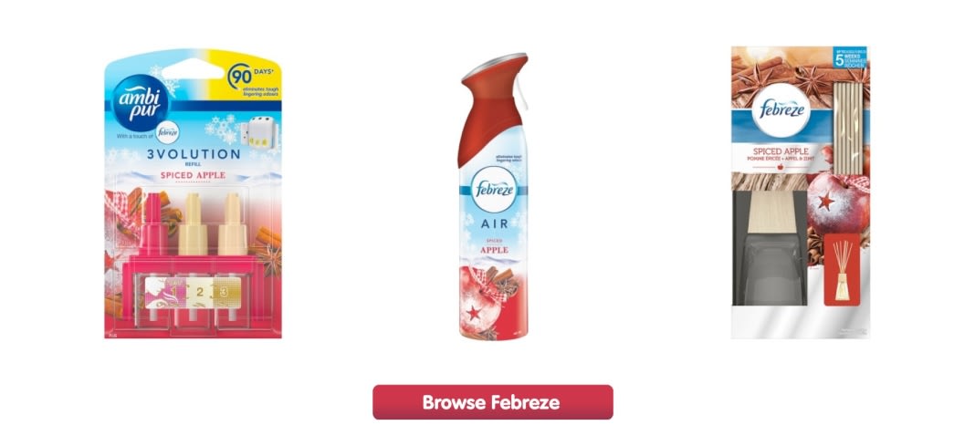 Get the whole Febreze Spiced Apple range in time for Christmas!