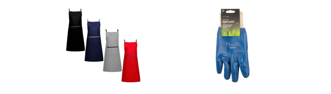 apron & rubber gloves