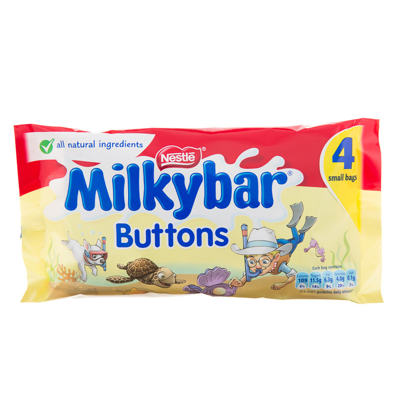 Milkybar White Chocolate Buttons 4pk Groceries B&M