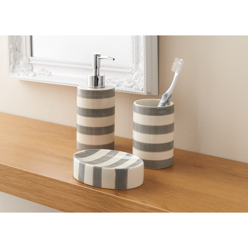 B&M Colour Stripe Bathroom Set 3pc 317092 B&M