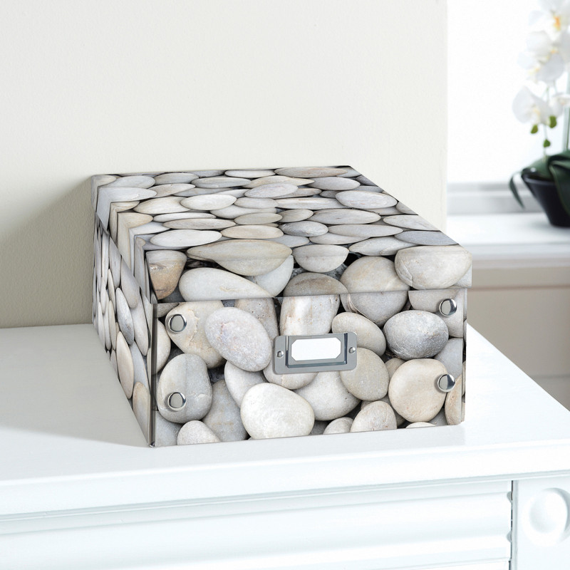 Natural Paper Storage Box Pebble Stationery Filing