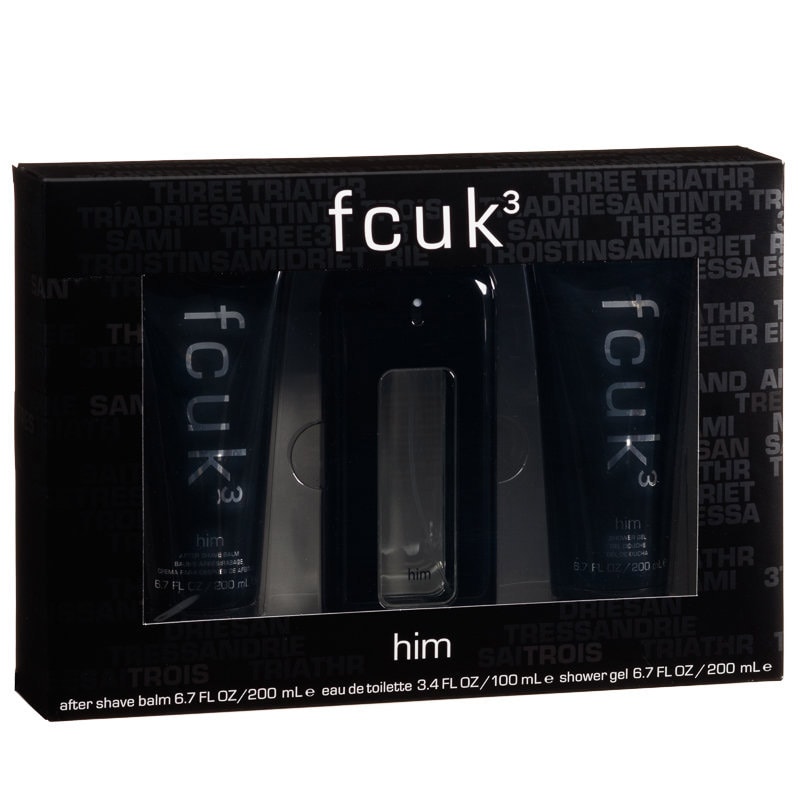 FCUK 3 Him Gift Set 100ml edt Mens Fragrance B&M