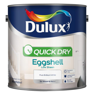 Dulux Quick Dry Eggshell Paint - Pure Brilliant White 2.5L