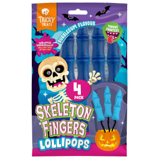 Tricky Treats Finger Lollipops 4pk - Skeleton