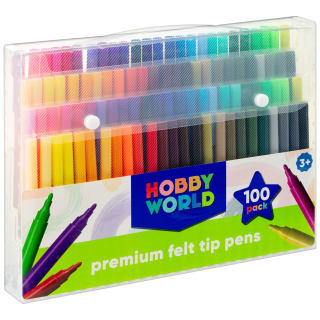Hobby World Premium Felt Tip Pens 100pk