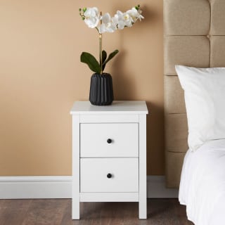 Oslo 2 Drawer Bedside Table - White