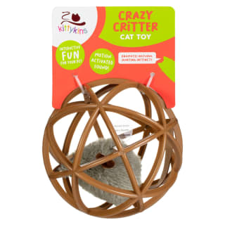 Kittykins Crazy Critter Cat Toy - Brown