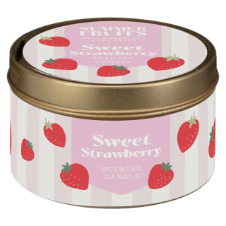 Summer Fruits Fragranced Tin Candle - Strawberry