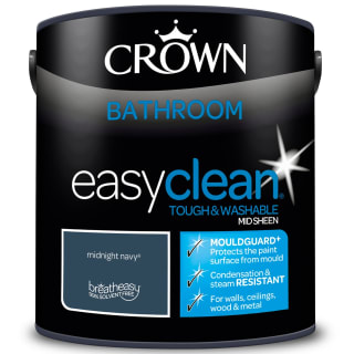 Crown Easyclean Bathroom Mid Sheen Emulsion 2.5L - Midnight Navy