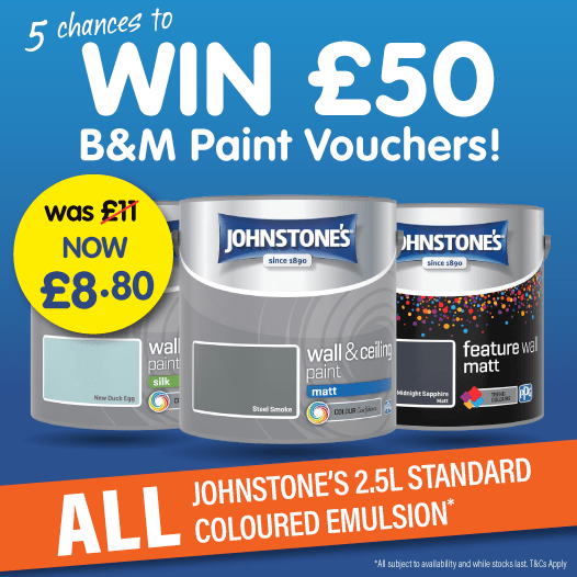 WINNER ANNOUNCEMENT FIVE Chances to WIN £50 Worth of B&M Vouchers