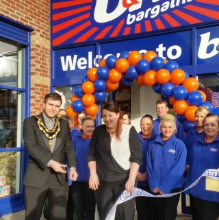 The new B&M Shildon being opened by the Butterwick Hospice Charity, B&M's Local Hero for the day.