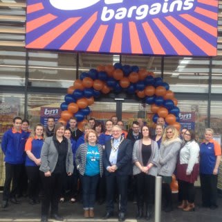 The staff at the brand new B&M St Neots on opening day