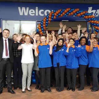The staff at B&M Astle Park on opening day.