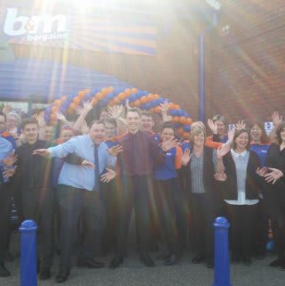 The new store team celebrating opening day at B&M Braintree.