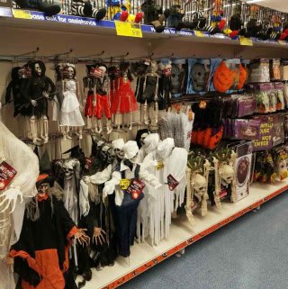 The spooky Halloween display at the new B&M Parsonage.