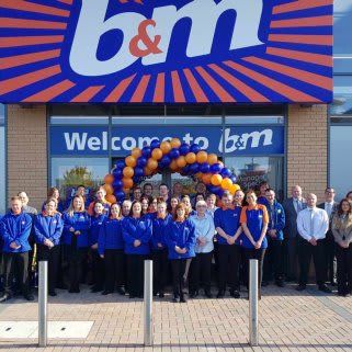 The new store colleagues at B&M Newbold getting ready for their first day in the store.