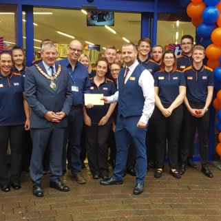 Store staff at B&M's new store in Livingston were delighted to welcome Mayor of Redcar & Cleveland, Billy Wells and Nick Murray from the local branch of M.I.N.D. The charity received £250 worth of B&M vouchers for taking part in B&M's special day, while Mayor Wells cut the ribbon to officially open the store.
