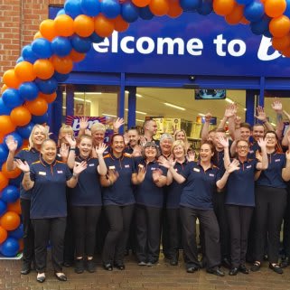 The store team at B&M's newest store in Redcar pose in front of their wonderful new B&M Store, located on Regent Walk.