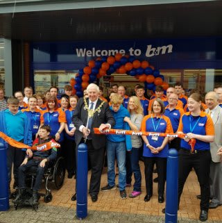 Local Mayor Councillor John Pritchard was on hand to cut the ribbon at B&M's latest store opening - a relocation at Central Retail Park, Wrexham (previously at Regent Street).