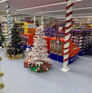 B&M's brand new store in Market Drayton stocks a beautiful Christmas range, everything from decorations, lights and Christmas trees, to gift bags wrapping paper, selection boxes and much more!