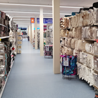 B&M's newest store in Telford stocks a huge range of soft furnishings for the home, from rugs and cushions to throws and curtains.
