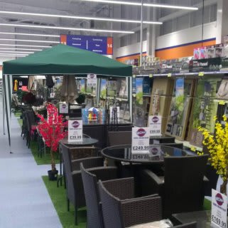 The range of garden products on display in B&M Westwood