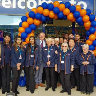 The store team at B&M's newest store in Sheldon pose in front of their wonderful new B&M Store, located on Coventry Road.