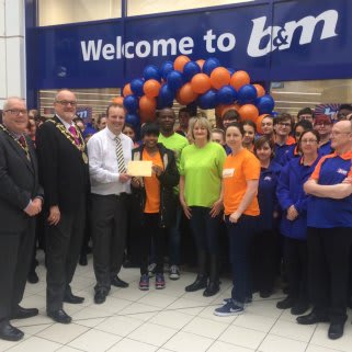 Representatives from the charity Creative Support accepted B&M's invite to be their VIP guest at the Bury store opening, receiving £250 worth of B&M vouchers as a thank you.