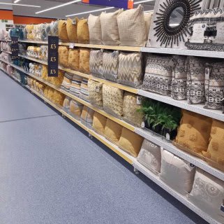 B&M's brand new store in Warrington stocks a charming range of home decor, including cushions, throws and much more.