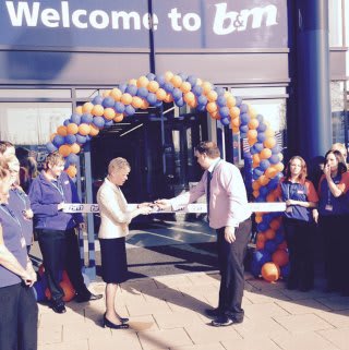 Norwich Riverside Retail park being opened by the Mayor and Stuart, the Store Manager.