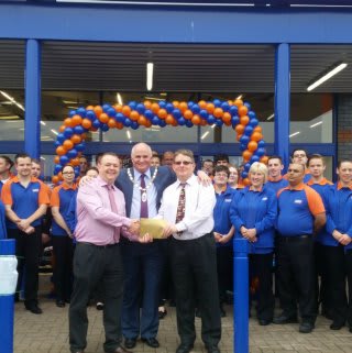 Representatives from local charity Foodbank received £250 worth of B&M vouchers, as a thank you for taking part in the opening ceremony.