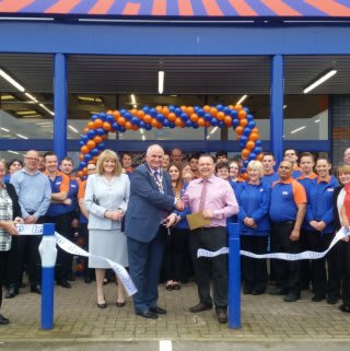 Deputy Mayor and Mayoress, Councillor Keith Sharp and Miss Christine Wilson were B&M's special guests for the day, cutting the ribbon at the new Peterborough store.