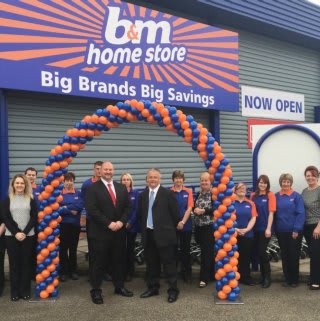 B&M Boston's staff stand proudly outside their brand new Home Store on the Alban Retail Park, Grantham Road
