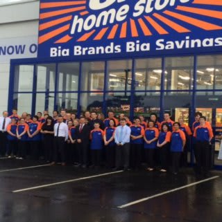 Store staff stand proudly outside the brand new B&M Home Store & Garden Centre in Dumbarton