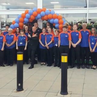 Staff pose outside their brand new B&M Home Store on Willowbreck Road, on a PROUD day for the retailer.