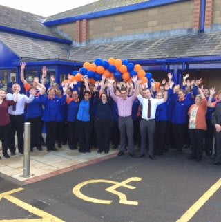 Store staff look delighted to officially open their B&M Burnham-on-Sea store.