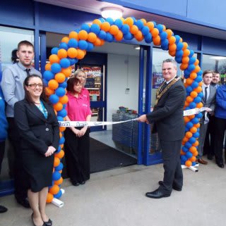 B&M's Somercotes store being opened by the Mayor and Mayoress of the Borough of Amber Valley, Councillor Trevor Ainsworth and Mrs Jennifer Ainsworth