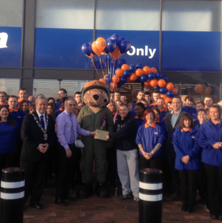 Store staff welcomed representative from Help for Heroes who helped open the new B&M Catterick store. The charity received £250 worth of vouchers as a thank you.