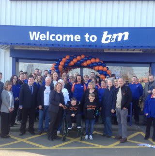 Our Ashingtons tore being opened by 12 year old George and his Mum, from George’s Muscular Distrophy the local charity who has gratefully received £250 worth of B&M vouchers.
