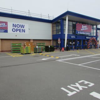 A side view of the new B&M Bridgwater Homestore & Garden Centre