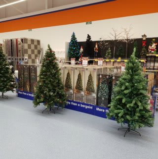 Buy artificial Christmas trees at B&M's Newport store, now located at 28 East Retail Park.