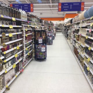 B&M's homeware aisle in the new Skegness store is stocked full of throws, candles and decorative accessories.