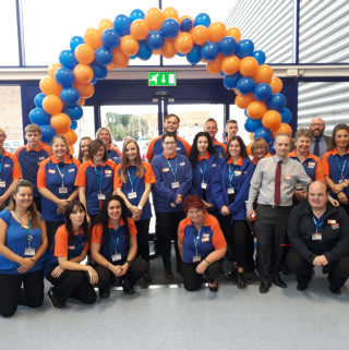 The store team at B&M's newest store in Spalding on Westlode Street celebrate on opening day.