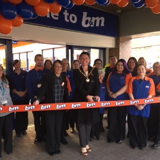 Local mayor, Cllr Jill Green cuts the ribbon at B&M's newest store in Birtley, Tyne & Wear.