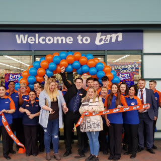 The ribbon at B&M's newest store in Speke was cut by Paula from local charity Speke Children's Environment Committee.