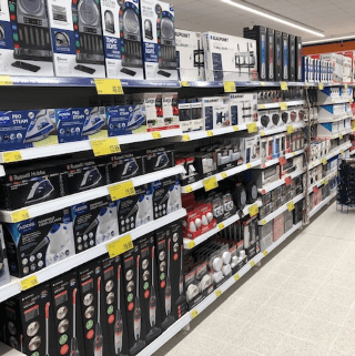 B&M's brand new store in Hoyland stocks a great range of electrical items for the home, including TVs, Bluetooth speakers, toasters, irons and much more.
