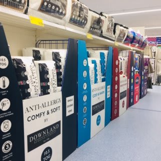 B&M's new store in Leighton Buzzard stocks a huge range of bedding, like supersoft pillows from brands like Silentnight.
