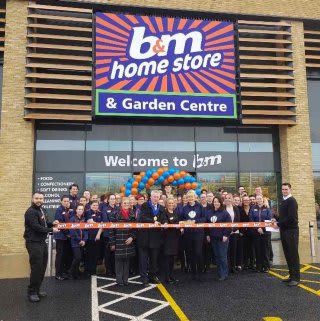B&M's newest store opened at Canvey Island Retail Park, with Deputy Lord Mayor Alan Acotts and a representative from local charity The Danny Green Fund cutting the ribbon.