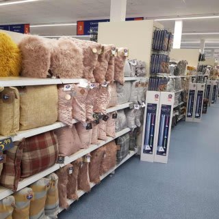 B&M's brand new store in Breightmet stocks a great range of soft furnishings like cushions and throws for your home.